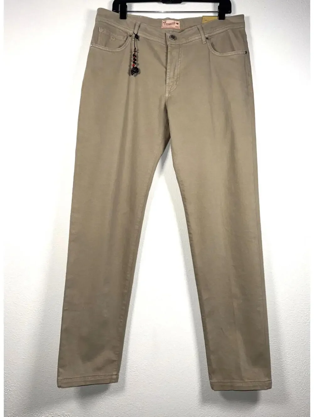 NWT $646 MARCO PESCAROLO ITALY NERANOM COTTON CASHMERE KHAKI PANTS SIZE 52 36US